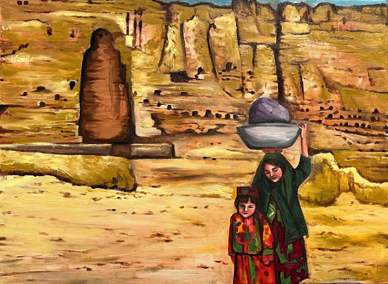 زموږ تاریخچه د جلاوطنې افغان هنرمندې مینا صفري یو اثر